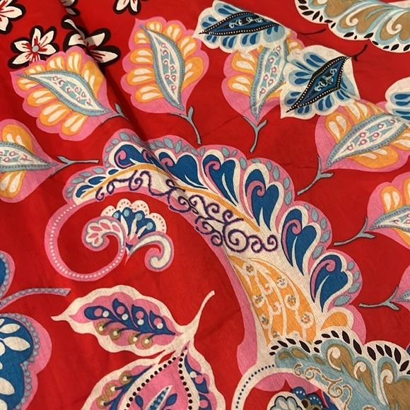 Talbots Red Pepper Multi Fantastic Paisley Fit and Flare Dress Size 12 petite - Picture 5 of 10